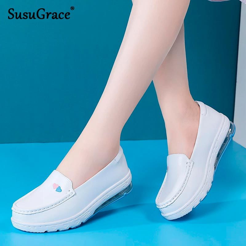 white nursing sneakers