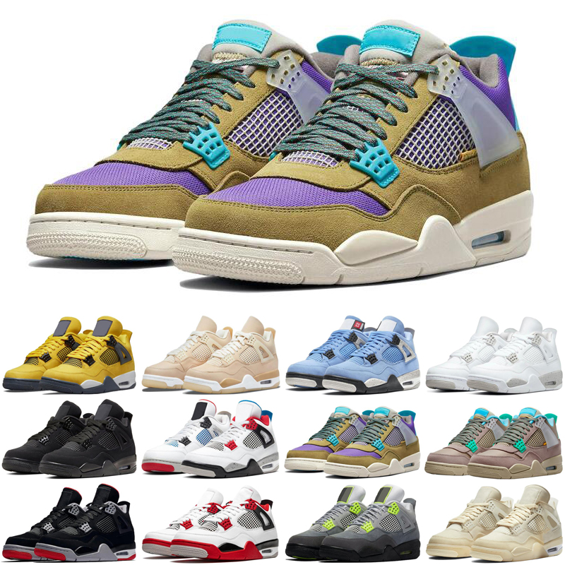 

4 4s mens basketball shoes Shimmer Lightning Cactus Jack Red Thunder Sail University Blue men trainers sports sneakers classic, #35 sail