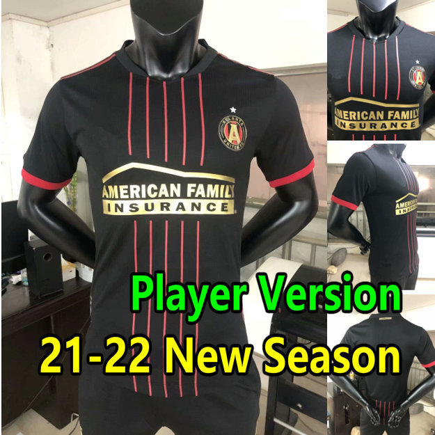 

22 Atlanta 21 United FC Soccer Jersey Player Version MORENO MARTINEZ BARCO ROBINSON football shirts VILLALBA 2021 2022 Men kids set maillots, Black