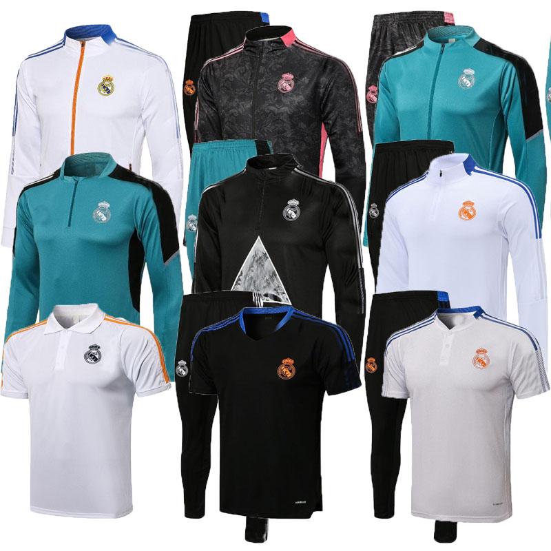 

Jackets 2021 2022 Real Madrid Training Suit Men Jacket SRERGIO RAMOS Survetement HAZARD BENZEMA Jogging Tracksuit, Blue;gray