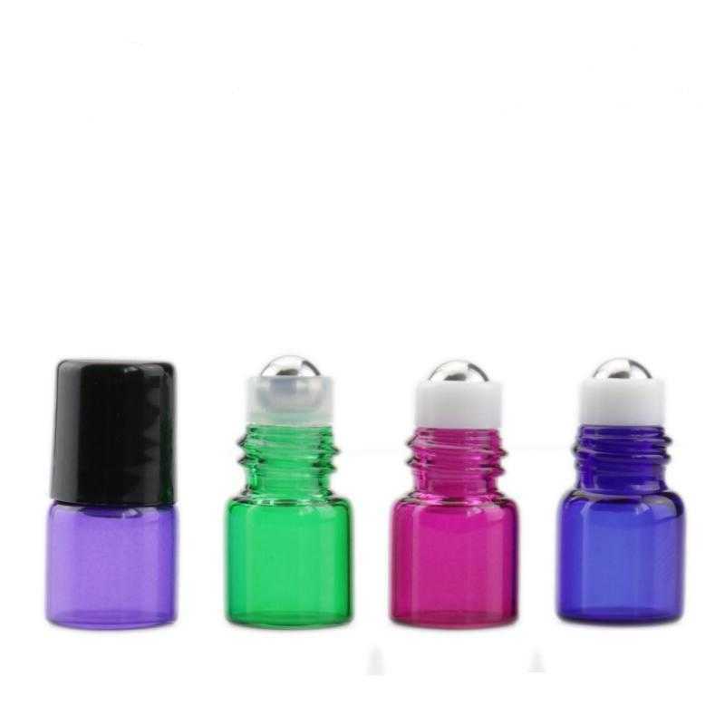 

Wholesale 1ml 2ml Metal Roller Bottles For Essential Oils Mini Glass Roll On Bottles With Black Lid