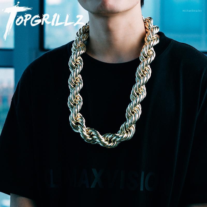 

Chains TOPGRILLZ 2021 30MM Rope Chain Stainless Steel Mens Luxury Necklace Hip Hop Heavy Metal Punk Jewelry 30" For Party Gift