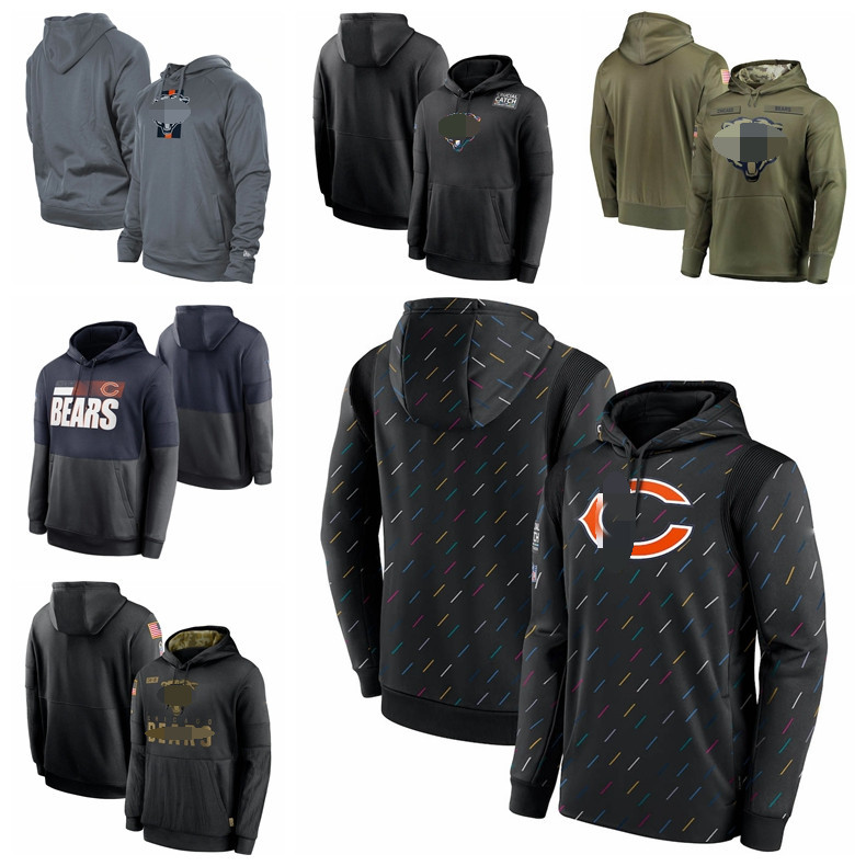 

ChicagoBearsMen Women Youth 2021 Crucial Catch Therma Pullover Football Hoodie Charcoal