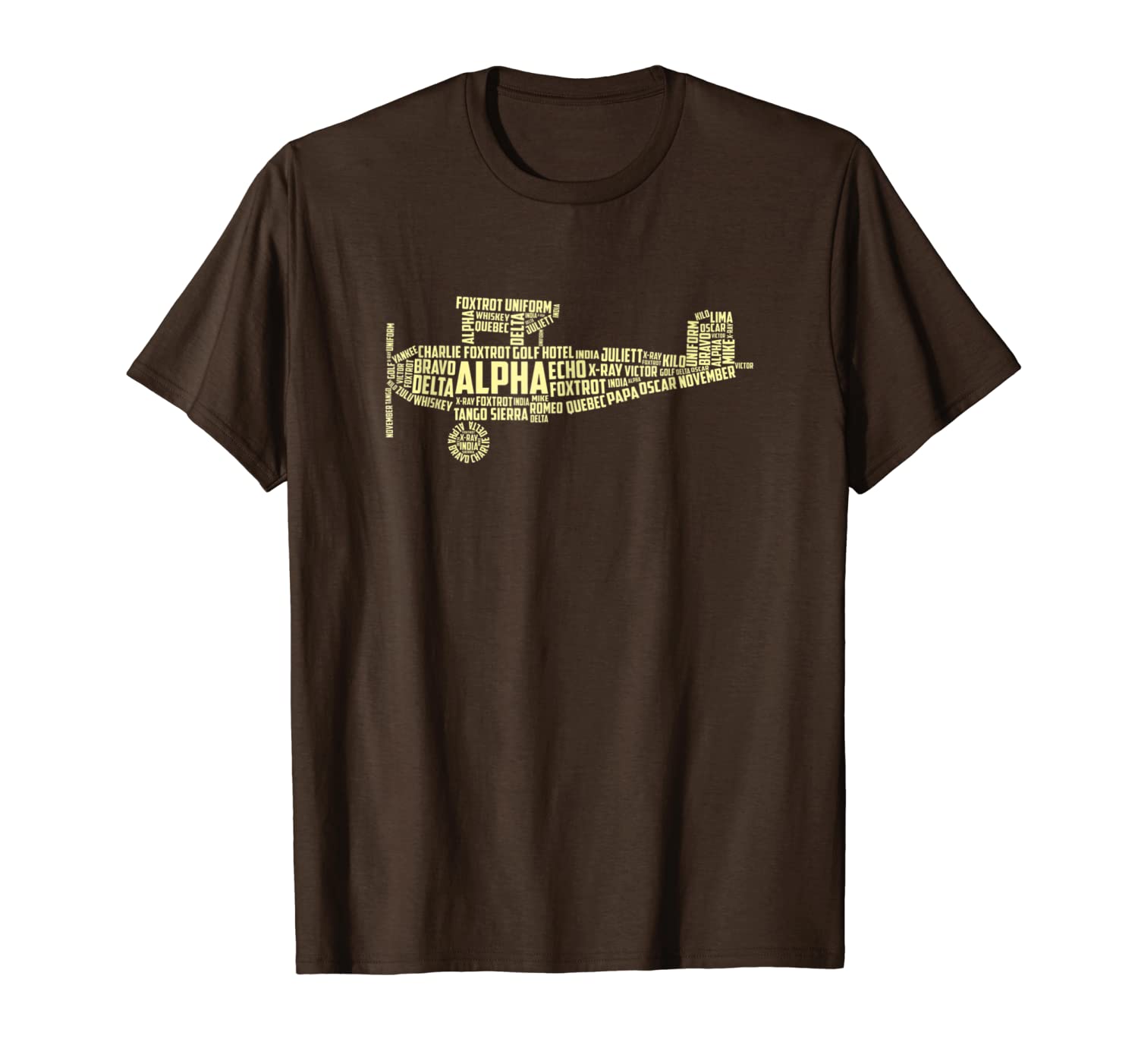 

aviation phonetics t-shirt, White;black