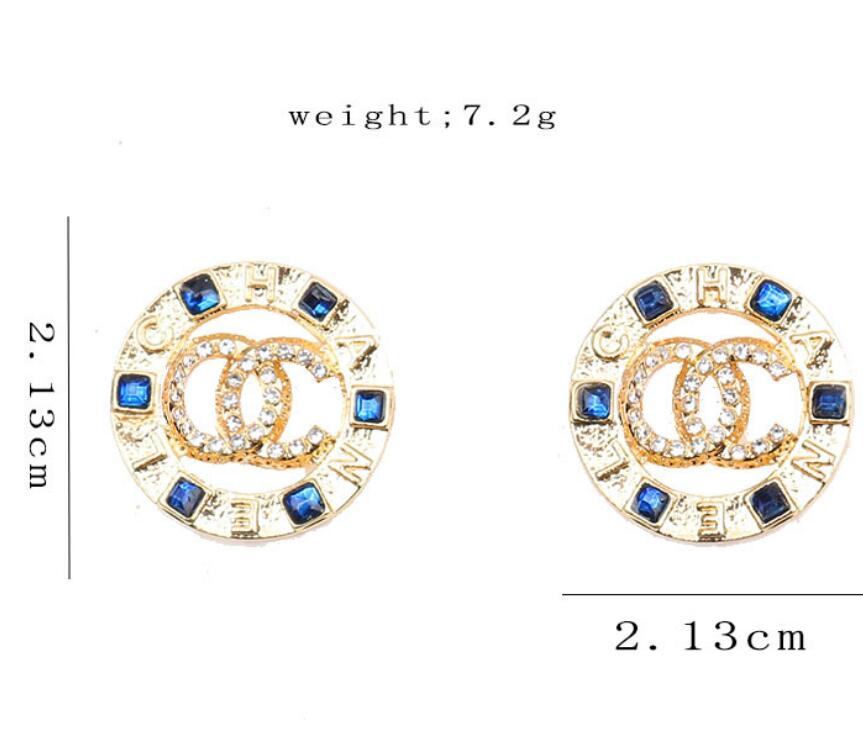 

Fashion Designer Golden Silver Stud Earrings Brand Double Letter Geometric Red Square Inlay Pearl Crystal Rhinestone Earring Womens Wedding Party Jewelry Gift