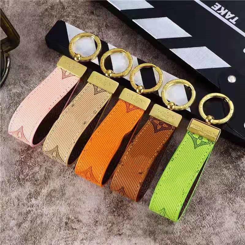 

Luxury fashion Designer straps Handmade PU Leather Car Keychain Women man Bag Charm Pendant Accessories