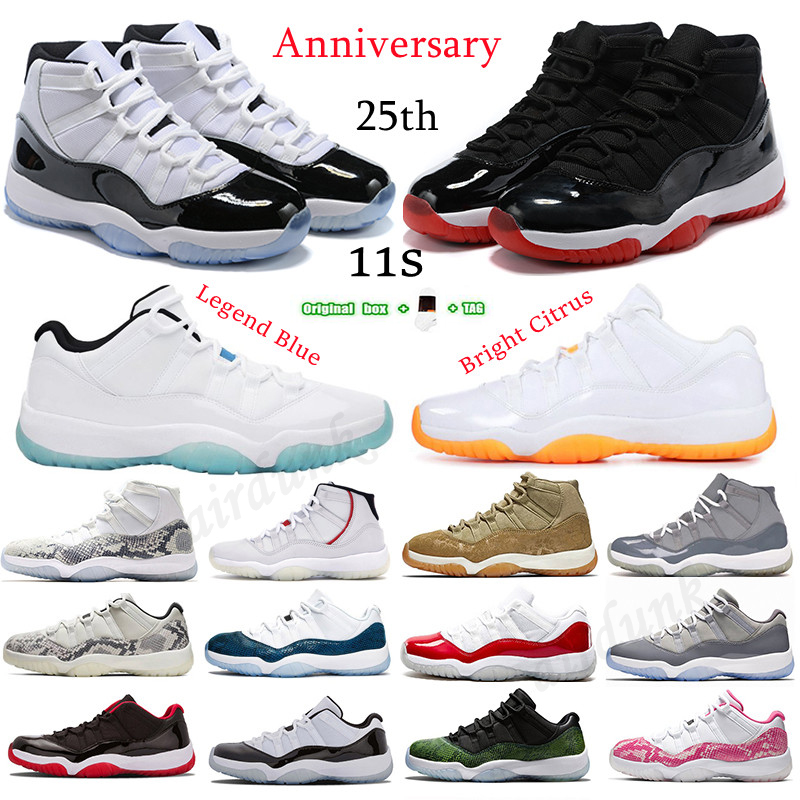 

Top Quality Basketball Shoes 11 HIGH low union Jumpman 11S Cap And Gown Gym Mens Women University Trainers Sneakers size 36-46 #111, Box