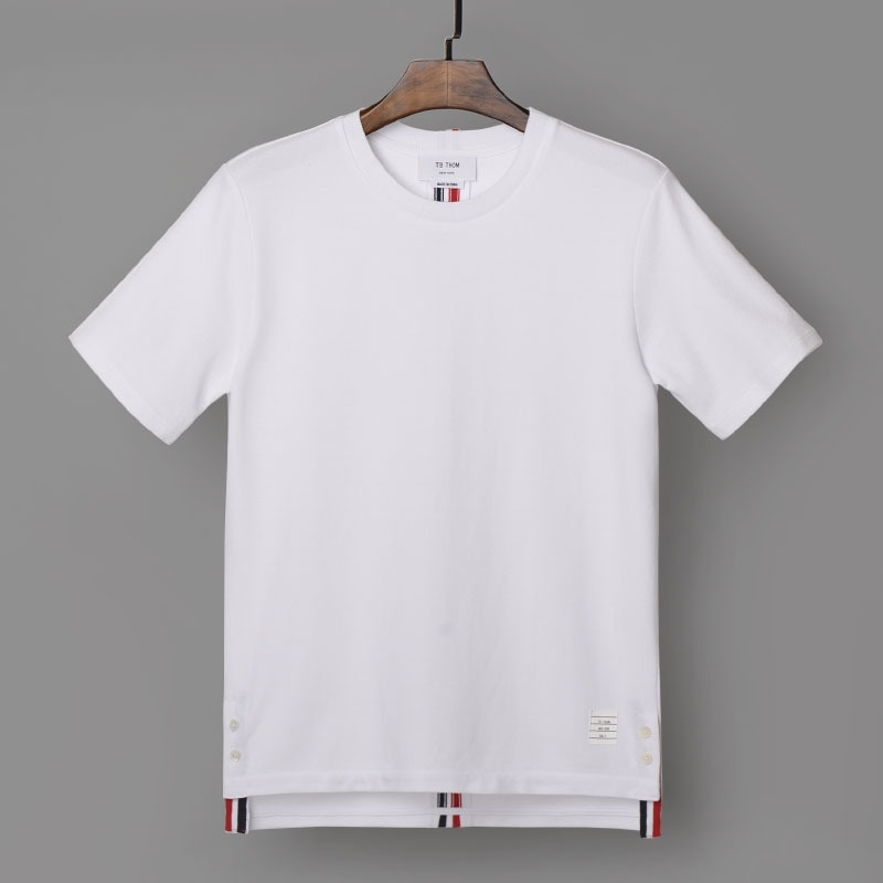 

Mengkou war short sleeve t-shirt 2021 summer new high-end light luxury TB top round neck fashion brand men's youth wear, White;black