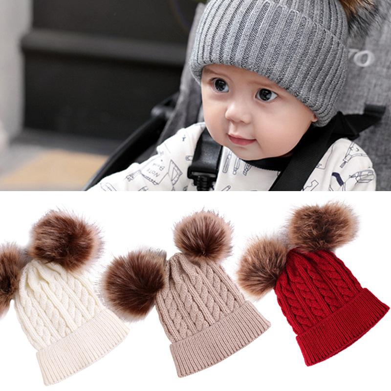 

Caps & Hats Baby Knitting Hat Cotton Ear Cap For Boys And Girls Winter Scarf Set Toddler Infant Accessories, Yellow