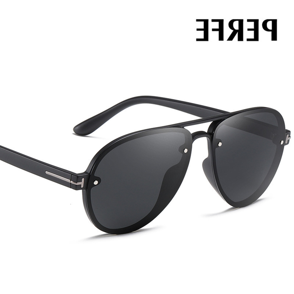 

P0077 TR90 Fashion Driving Polarized Sunglasses men's tac1.1 trend T-nail classic glasses, White;black