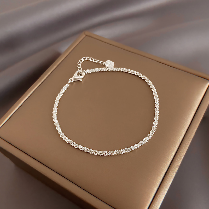 Xianlan566 Silver Pigment Ring Bracelet Female Xia Ins Niche Design Fashion Simple Hand Rope Ins Bracelet Sipping Cold Wave Light-image-706519348
