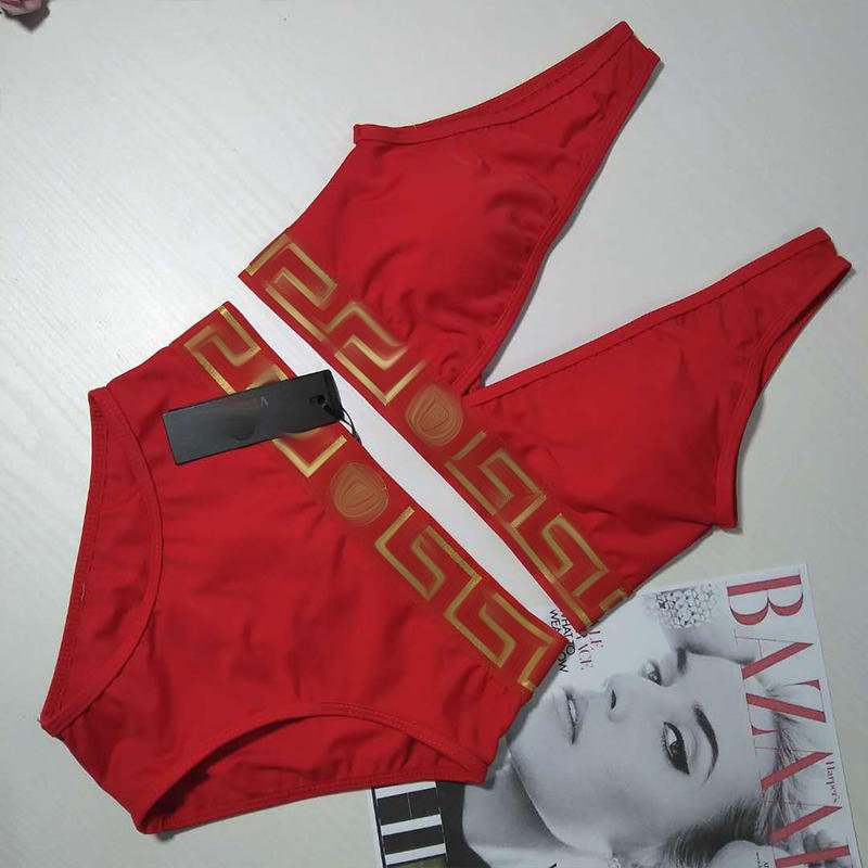 

19ss Summer Women swims Bikini Set Two-piece tee One-Piece Swimsuits Sexy Solid Color Split Womens Swimsuit, 02