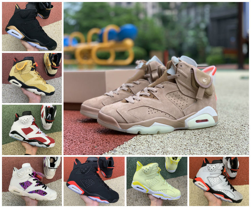 

2021 Travis British Khaki 6s Basketball Shoes Jumpman UNC 6 Gold Hoops Carmine Infrared Midnight Navy Hare Tech Chrome Electric Green Sail Mens Trainers Sneakers, Bubble package bag