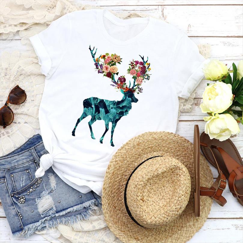 

men graphic vintage animal t shirts flower printed floral casual 90s girl lady clothing female tees print shirt mens, White;black