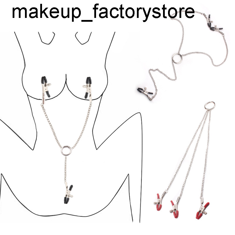 Massage BDSM Bondage Chains Metal Nipple Clamps Nipples Clips Adult Games Flirting Nipple Clips Sex Toys For Women Couples Sex Products-image-735209428
