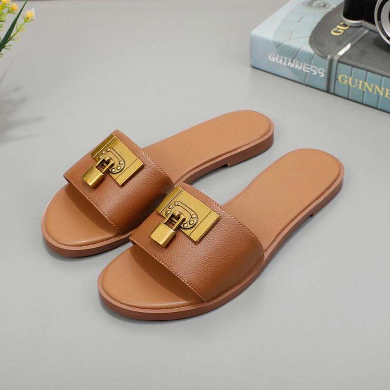 

2021 Slides Sandals women shoes Slide Summer Fashion Wide Flat Slipper Thick Sandals Slipper Flip Flops shoes, Black
