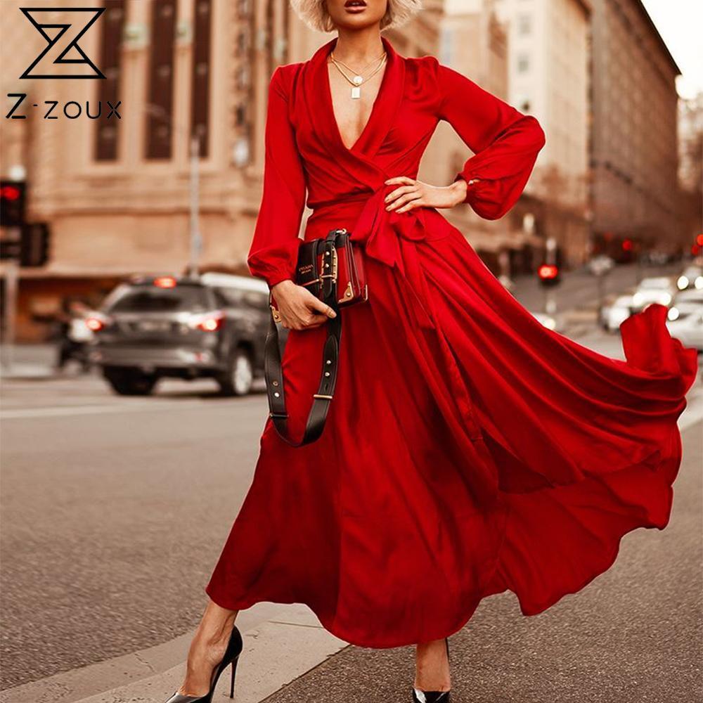 

Women Dress Lantern Sleeve Bandage Vintage Dresses Plus Size Sexy Long Summer Clothes Fashion 210524, Rose red