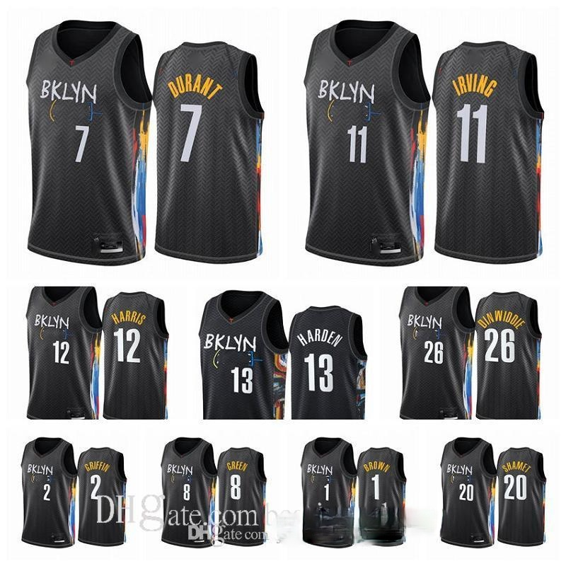 

Breathable Men Jerseys Black City Basketball Jerseys BrooklynNetsMen James Harden Kevin Durant Kyrie Irving Blake Griffin Joe Harris Andre R, Black;red