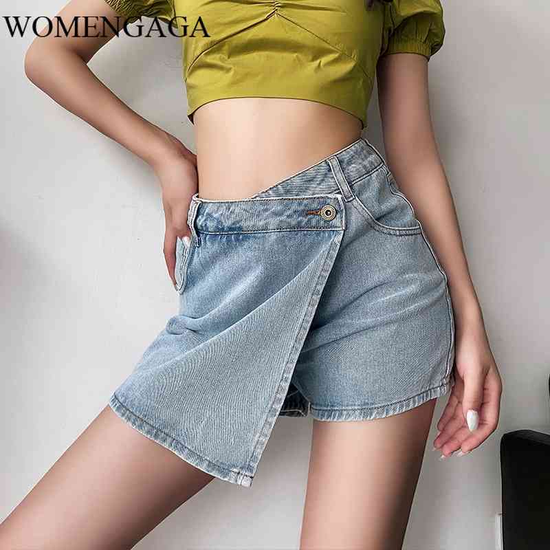 

High Waist Slimming Denim Shorts For Women Fashion shorts Design Style Skirt Ins XX003 210603, Green