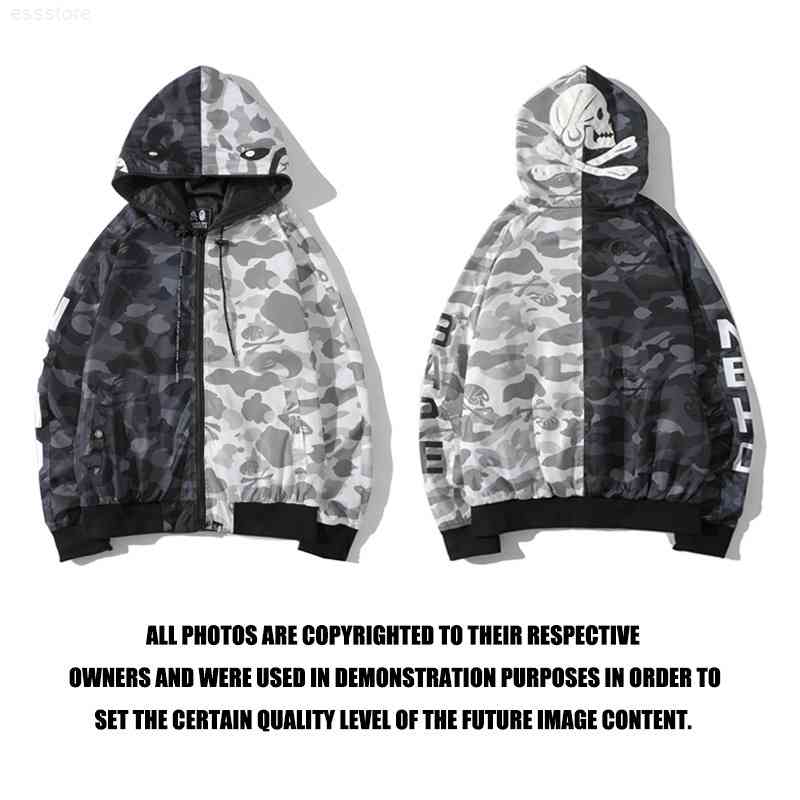 

jerseys hoodies 2021 spring and autumn thin windbreaker, stormsuit, fashion br, color matching camouflage jacket, coat, men's women&#03, Black