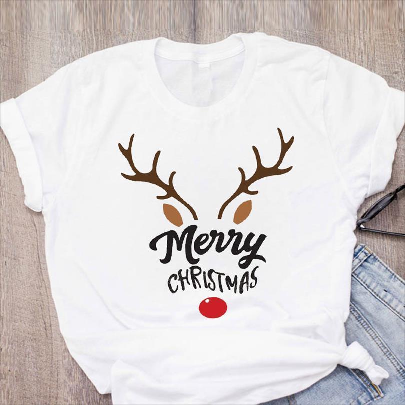 

and women graphic deer animal mens t shirts cute cartoon holiday year merry christmas clothing female printed lady, White;black