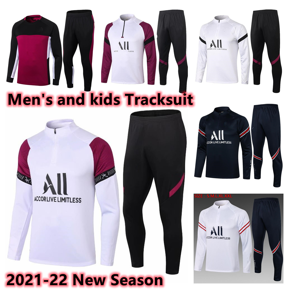 

2022 Men's Jerseys Maillot Foot Tracksuit 2021 adult Sweater Tracksuits Survetement Jogging Training Suit Kits Equipe S-XXL, Gray