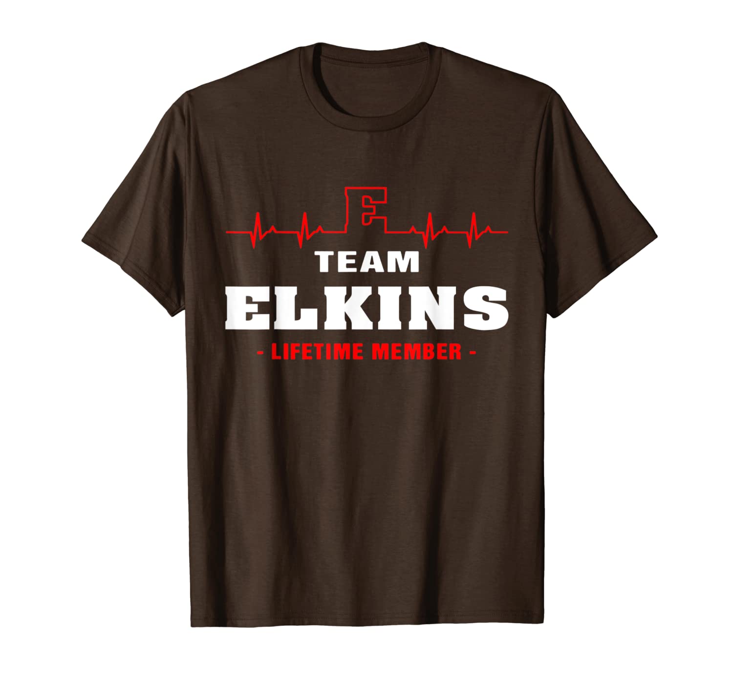 

team elkins lifetime member shirt surname, last name gift t-shirt, White;black