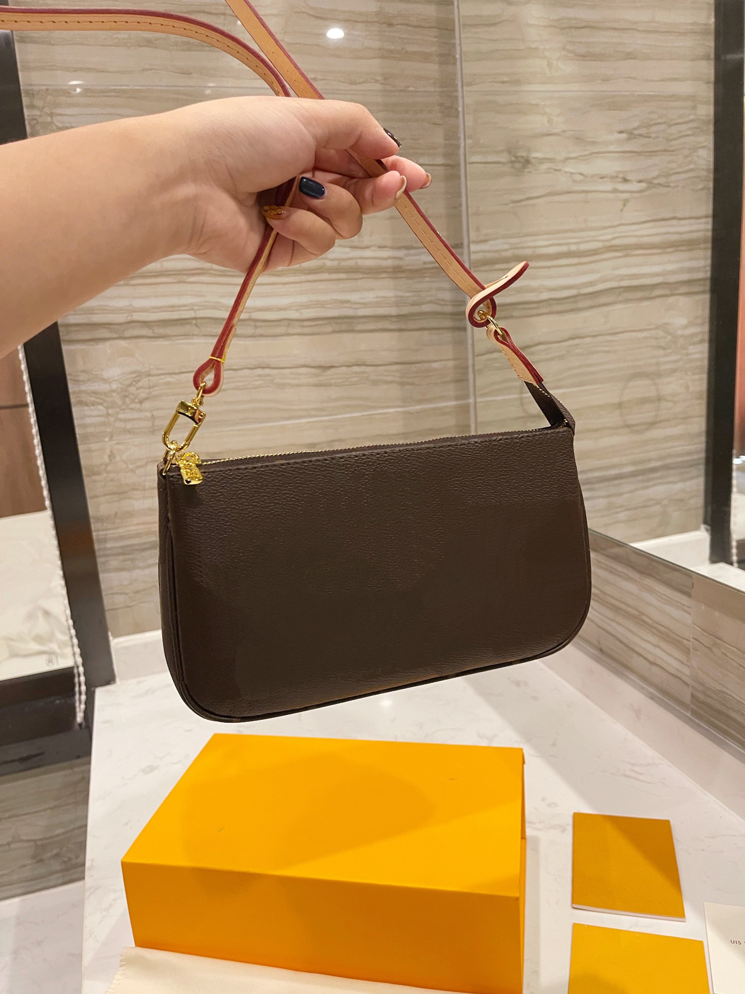 

3A TOP quality designer bags shoulder bags/handbag baguette genuine leather luxury brand classic cross body Purse wallet, Different shipping method