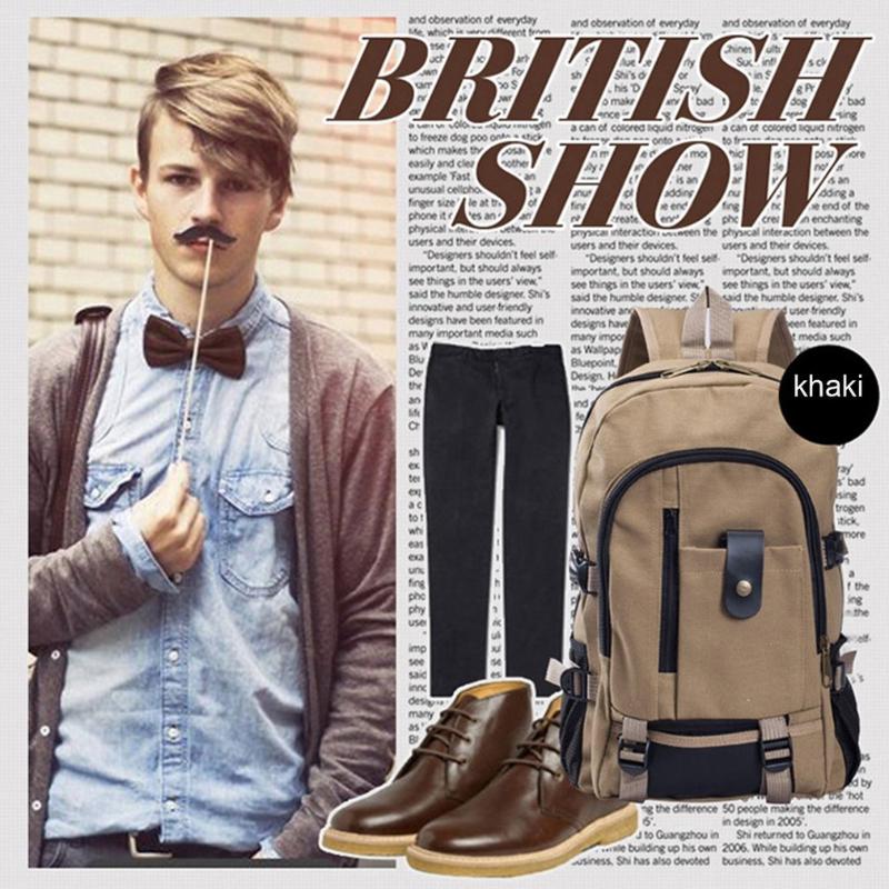 

Outdoor Bags Men Bag Casual Canvas Backpack School Rucksack Vintage Satchel Shoulder Laptop Large-capacity Commuter Schoolbag