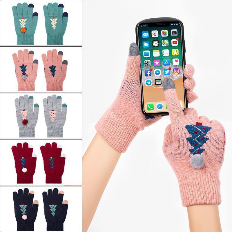 

Fashion Winter Women's Gloves Knitted Warm For Woman Christmas Elastic Touchable1