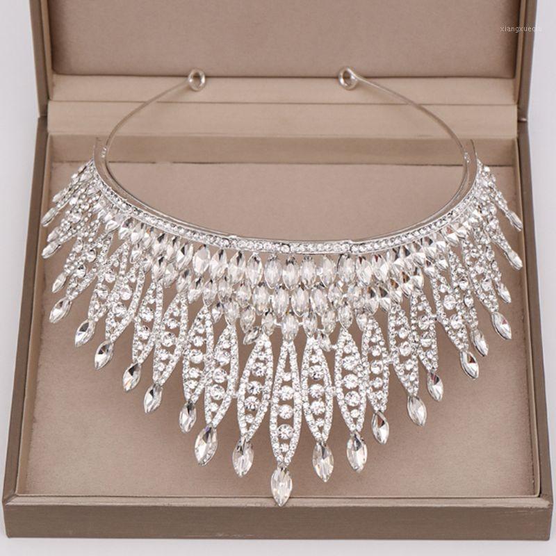 

Hair Clips & Barrettes Bride Crown Headband Artificial Crystal Rhinestone Inlaid Elegant Lady Wedding Crowns Headwear Bridal Head Jewelry C1, Golden;silver