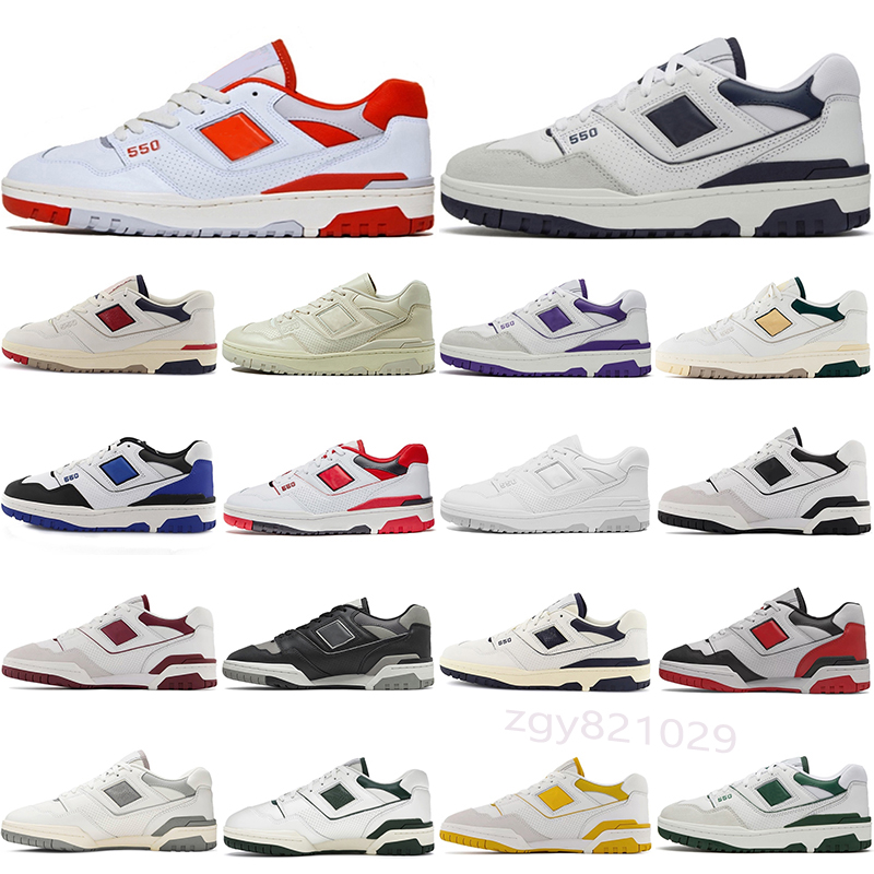 

Fashion OG B550 Women Mens Running Shoes 550 BB550 White Grey Rich Paul UNC Aime Leon Dore Black Oreo Green Yellow Red Orange Platform Sneakers Trainers, Color 1