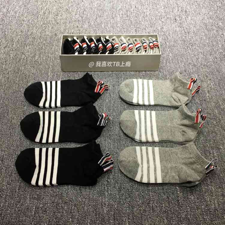 

Men's Socks Fashion TB Brand Men Women Cotton Striped No Show Casual Sports Crew Ins 6 Pairs T1Z1, 1# shoe box