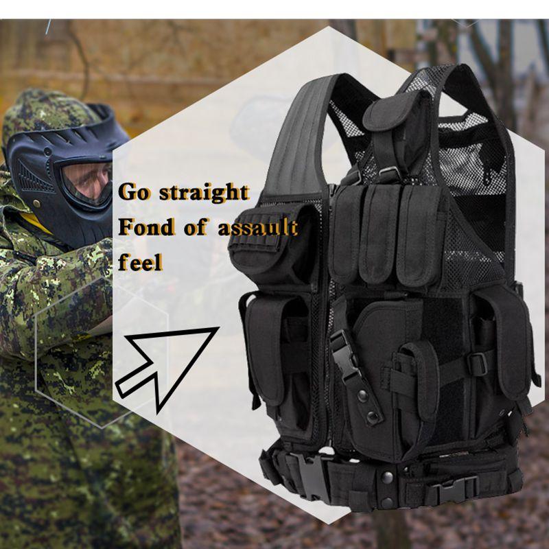 

Hunting Jackets Tactical Vest Men Military Equipment Molle Paintball Assault Shooting Clothes Gear Plate Carrier, Black