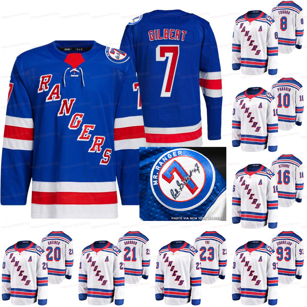 

New York Rangers Mr. Ranger 7 Patch Jersey Artemi Panarin Barclay Goodrow Adam Fox Mika Zibanejad Ryan Strome Jacob Trouba Chris Kreider Kaapo Kakko, Black