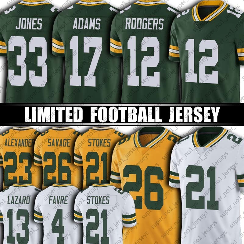 

12 Aaron Rodgers Davante Adams jersey 23 Jaire Alexander 21 Eric Stokes jerseys Aaron Jones Darnell Savage jersey ZaDarius Smith Bart Starr, Man size s-xxxl (bzg)
