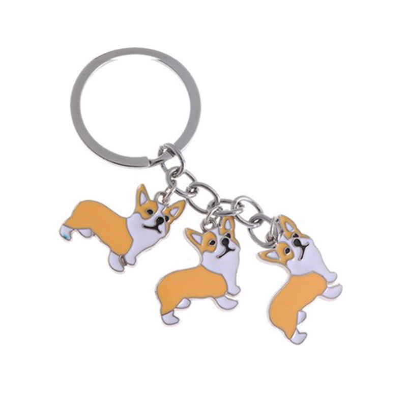 

Metal PET Key Chain welsh Corgi Dogs Key Ring Bag charm Wholesale Lovely Keychain Car Keyring gift Women Jewelry Drop shipping