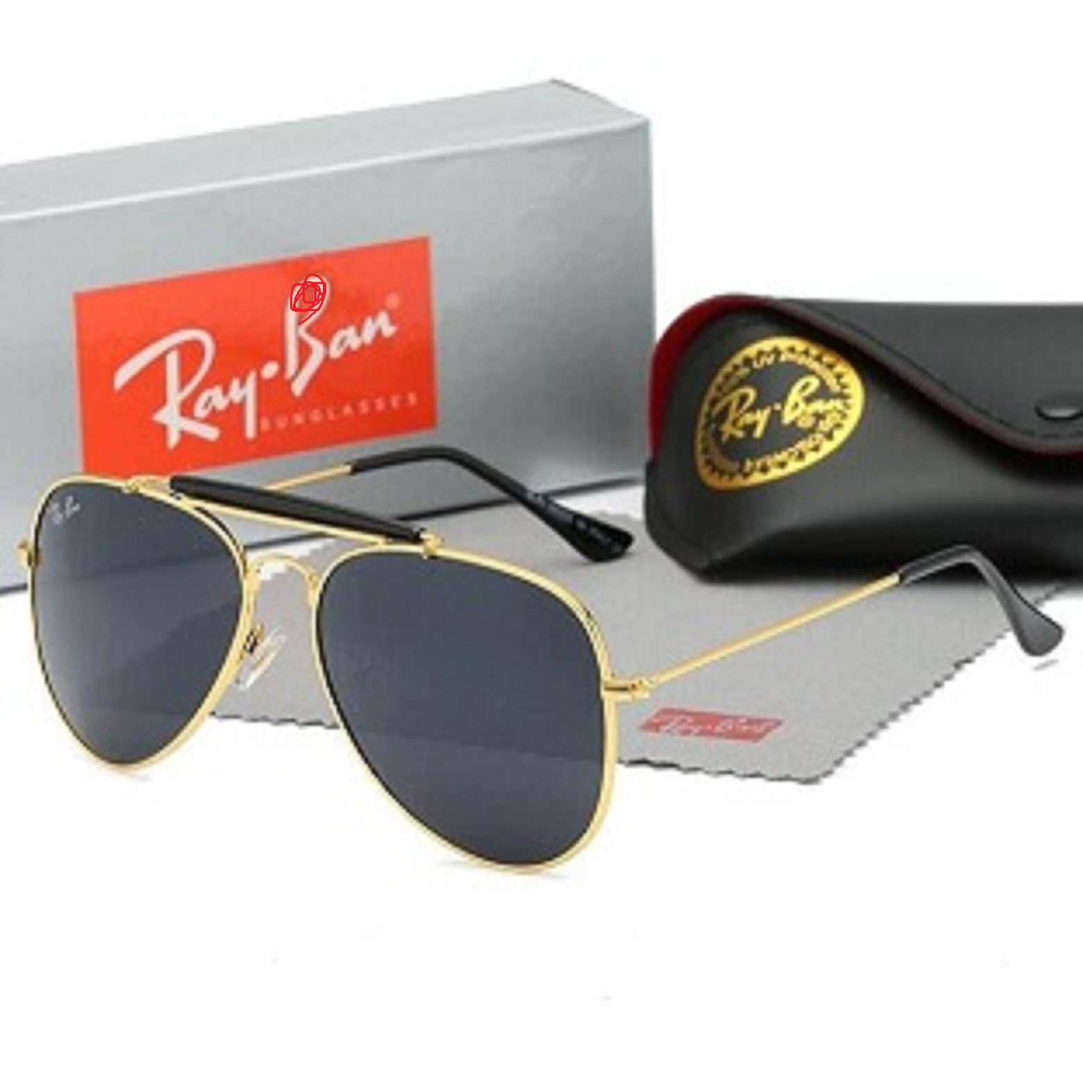 

High Quality Ray Men Women Sunglasses Vintage Pilot Brand Sun Glasses Band UV400 Bans Ben With Box and Case 3025 r1, White;black