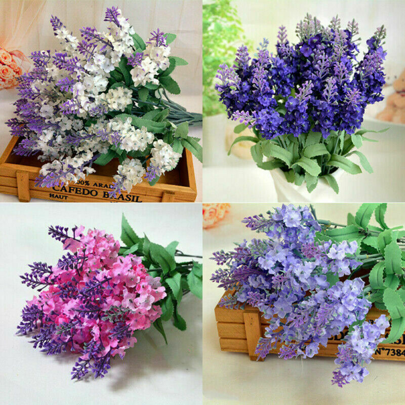 

10Heads/Bouquet Artificial Silk Lavender Fake Gardens Flower Plant Home Decor