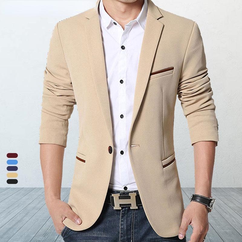 

Men's Suits & Blazers Brand Mens Casual Autumn Spring Fashion Slim Suit Jacket Men Blazer Masculino Clothing Vetement Homme M~5XL HF1415, White;black