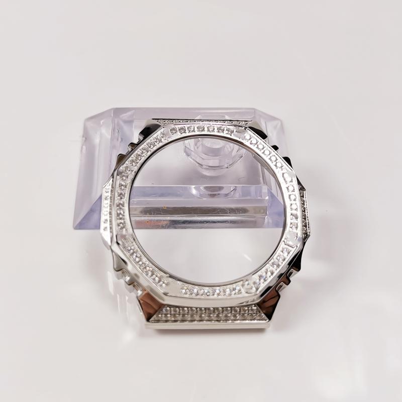 

Watch Bands Diamond GA2110 All Metal Strap Bezel Replacement Accessories GA-2110/2100 Sliver Gold