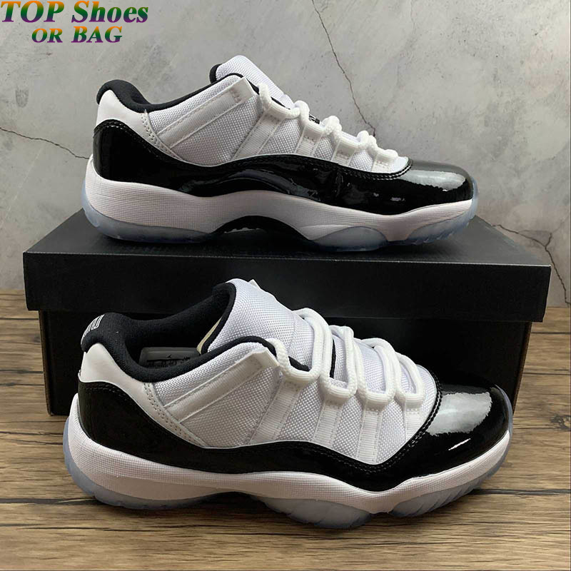 

Authentic Jumpman 11 low basketball shoes real carbon fiber running sneakers men sport trainers with box black and white concord 11s, #1