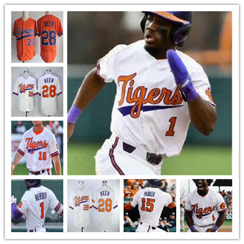 

Custom Clemson Tigers Baseball any name number men stitched Jersey Seth Beer Sheldon Reed Bo Majkowski 17 Adam Hackenberg Mac Starbuck, Yellow