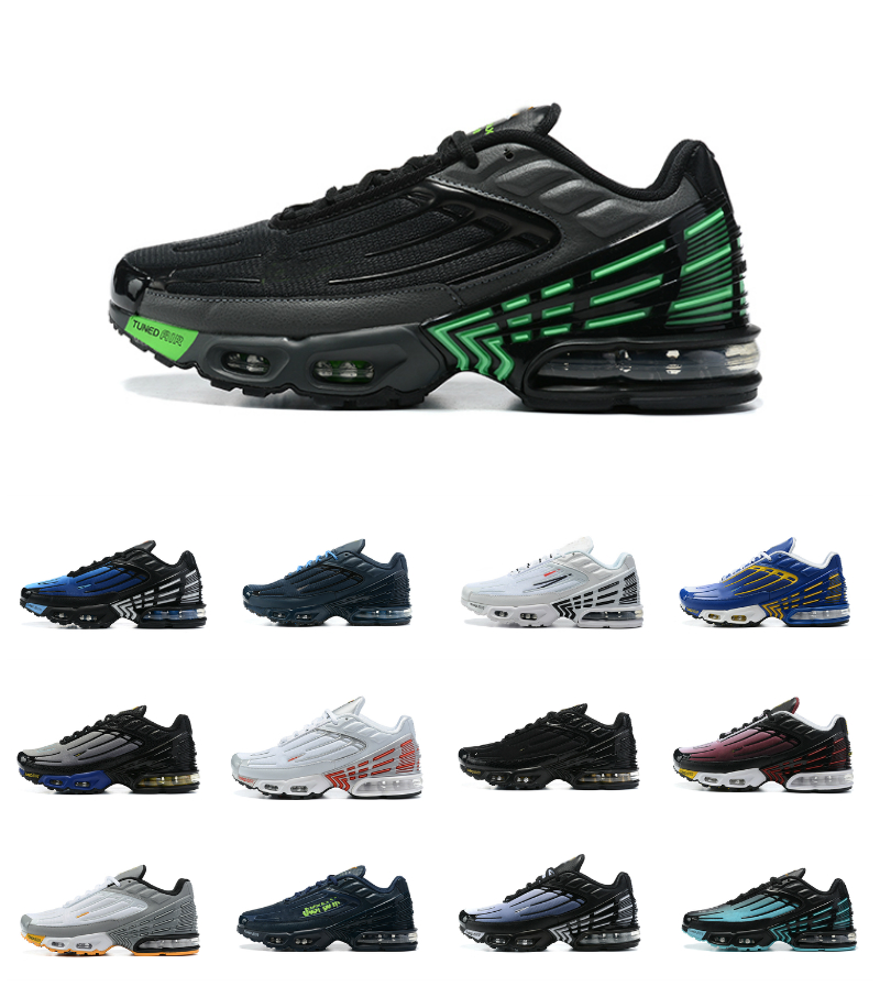 

PLUS 3 Tn Turned 2 big size us 12 running shoes tennis sports mens womens Triple all black bright neon rugby white men women trainers outdoor jogging walking eur 36-46, Bubble package bag