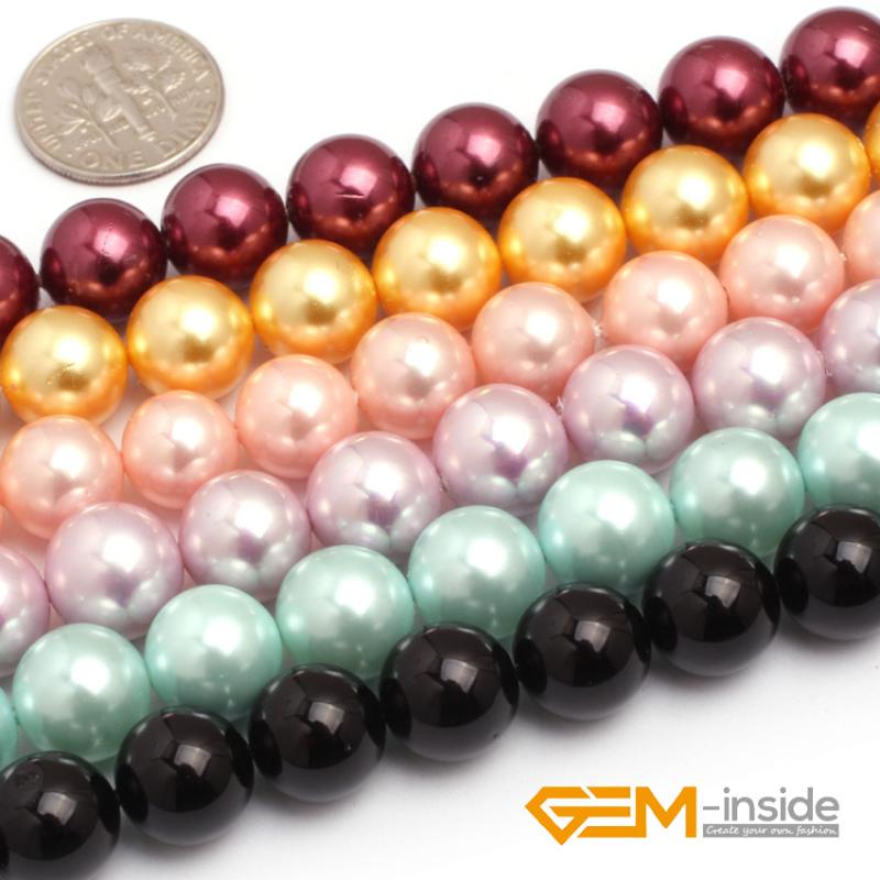 

Other 10mm Round Pearl Shell Beads Readl For Women Necklace Or Bracelet Making Strand 15" Wholesale!