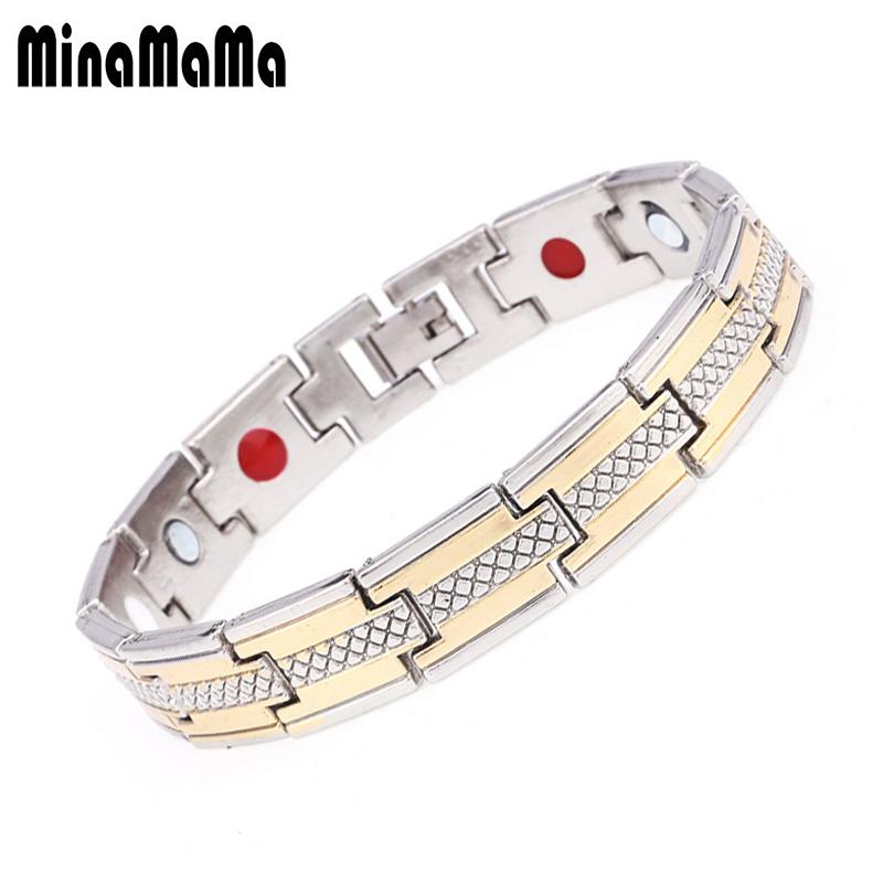 

Charm Bracelets Copper Jewelry Germanium Magnetic For Women Men Balance Health Care Energy Gifts, Golden;silver