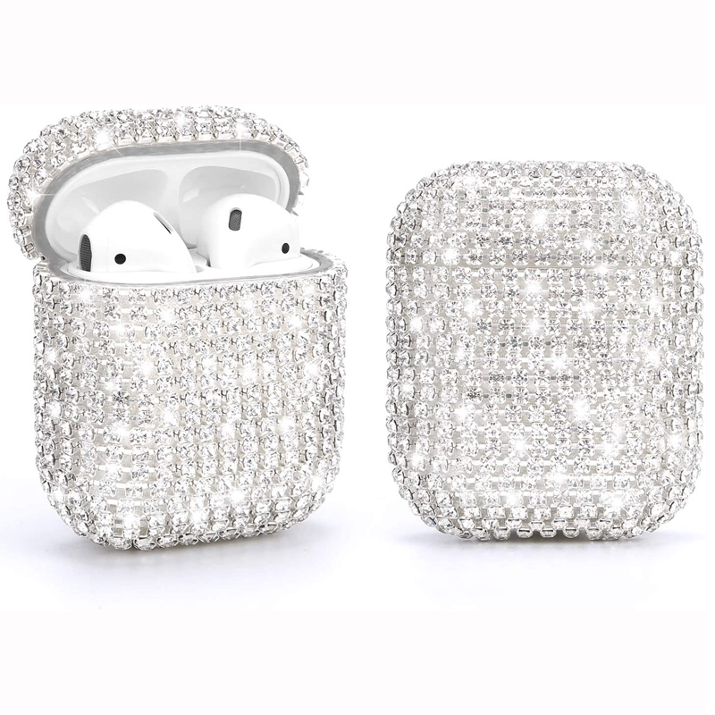 

Bling Sparkly Glitter Full Diamond Hard Carrying Case Wireless Earphone Shockproof Protective Anti-drop For Apple AirPods 1 2 3 Pro