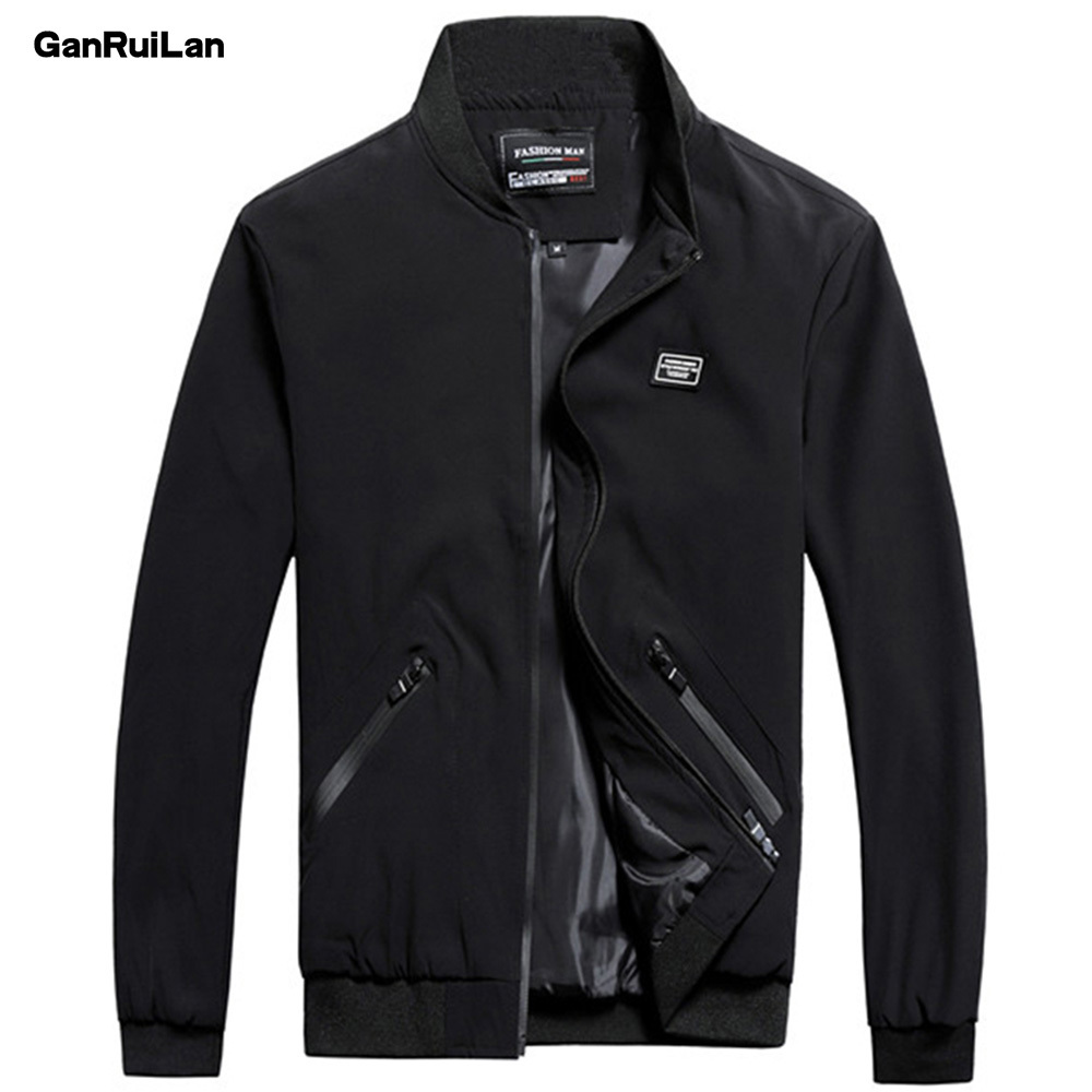 

Men Autumn Jackets and Coats Jaqueta Masculina Male Causal Fashion Slim Fitted Large Size Zipper Jackets Hombre JK18036 210518, Black asian size