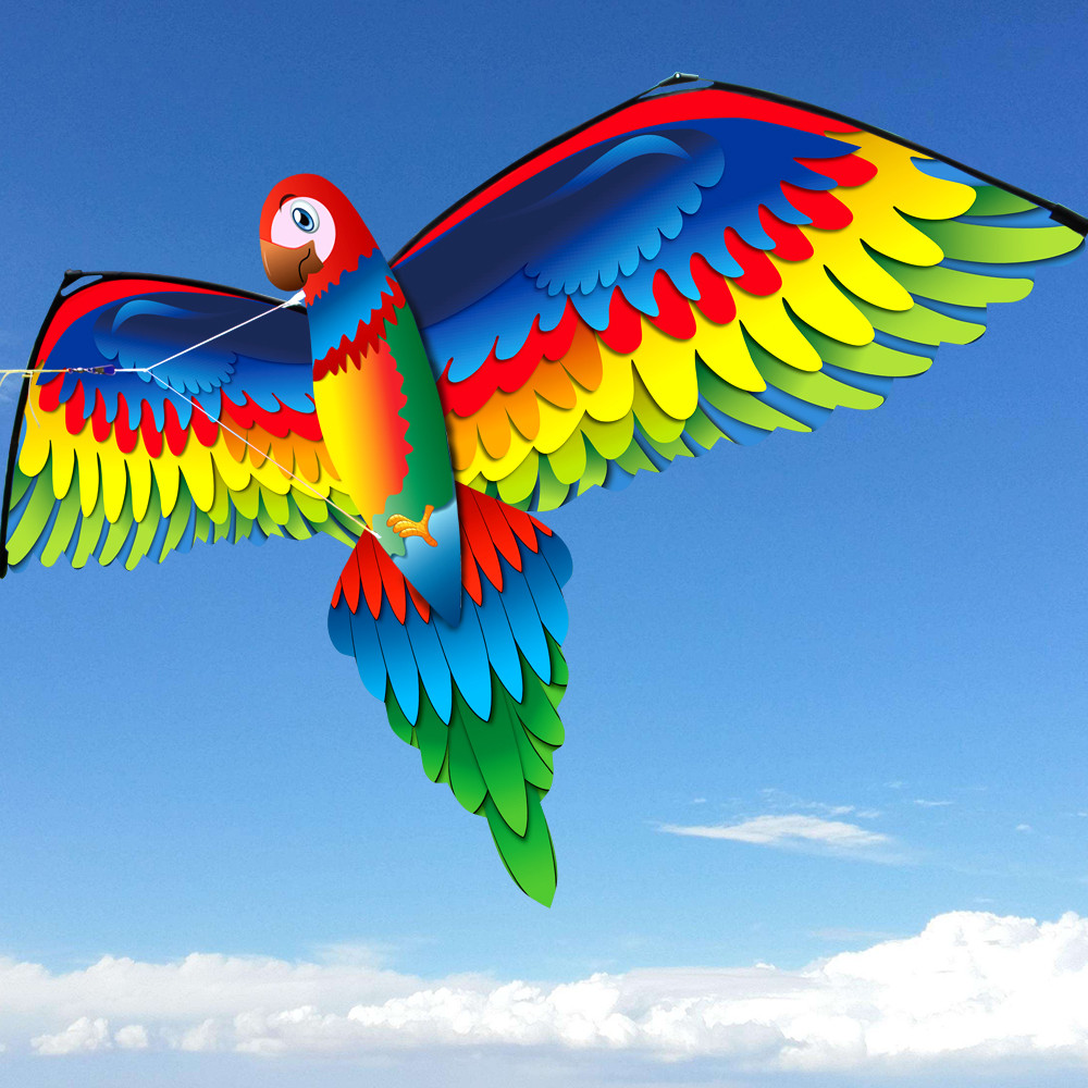 

3d Parrot Kite Single Line Flying Kites With Tail And Handle Kite Children Flying Bird Kites Outdoor Adult Kids Interactive Toy