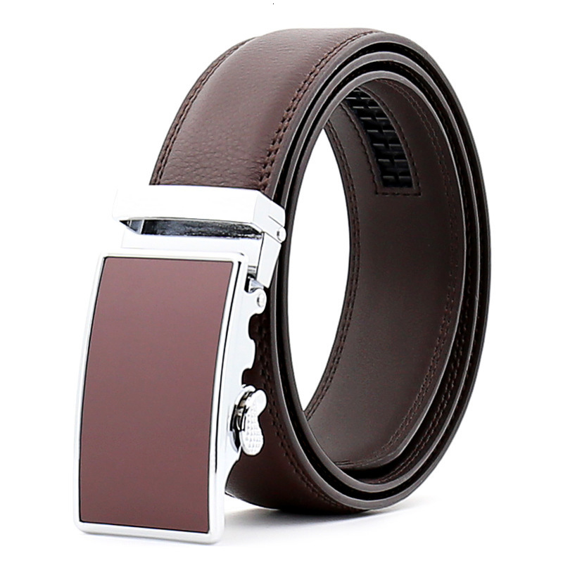 

Men's Automatic Buckle Belt, Couple's Various Colors, Leather Belt, Black